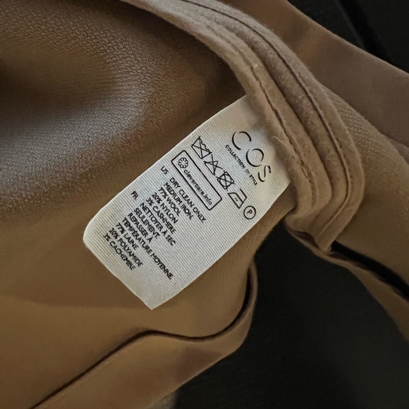 COS  Hooded Camel Duffel Coat, Wool Blend - Picture 6 of 8